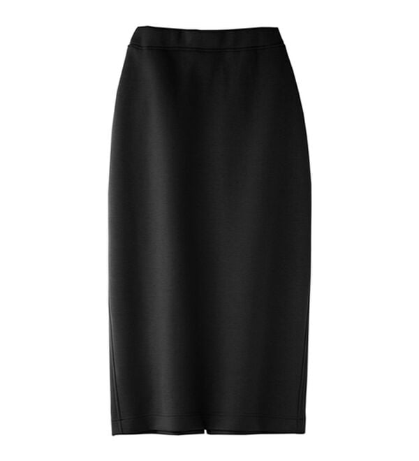 BELLUNA（ベルーナ）の「ポンチ素材きれい見えナロースカート（ロングスカート）」｜黒