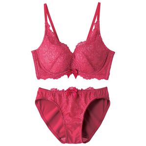 YU'NOW（ユナウ）の「脇スッキリカシュクールブラ＆ショーツセット（ブラジャー＆ショーツセット）」｜ダークベリー