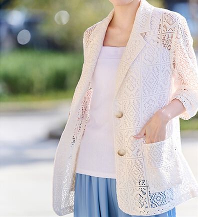 RANAN（ラナン）の「パネルレース柄テーラードジャケット（テーラードジャケット）」