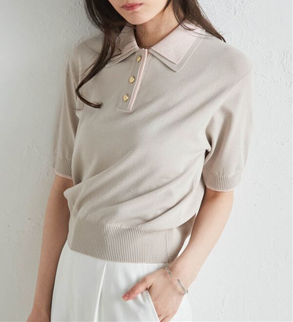 RANAN（ラナン）の「ダブルカラーポロニット（ニット・セーター）」｜詳細画像