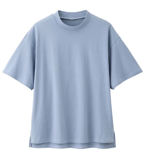 「汗じみ対策５分袖Ｔシャツ（Tシャツ）」｜アイスブルー
