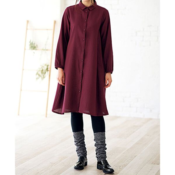 BELLUNA（ベルーナ）の「綿１００％ツイルシャツワンピース（シャツワンピース）」｜詳細画像