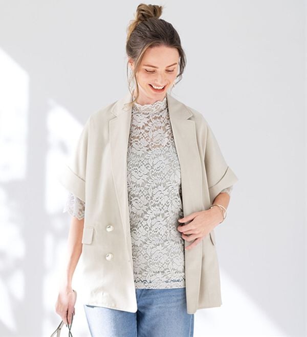 「【３色組】着こなし美人レースインナー5分袖（肌着・インナーウェア）」｜詳細画像