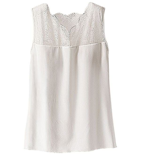 BELLUNA（ベルーナ）の「レース素材カップ付タンクトップ（タンクトップ・キャミソール）」｜オフ白