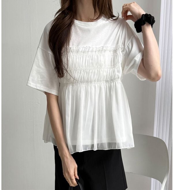 GeeRA（ジーラ）の「シアービスチェドッキングＴシャツ（カットソー）」｜詳細画像