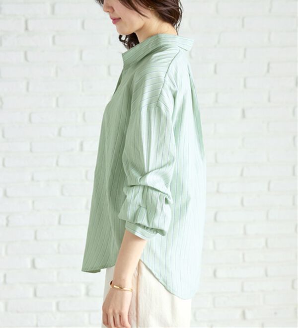 BELLUNA（ベルーナ）の「袖タックデザインスキッパーシャツ（シャツ）」｜詳細画像