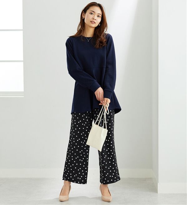 BELLUNA（ベルーナ）の「裏起毛ふくれジャカードペプラムチュニック（チュニック）」｜詳細画像