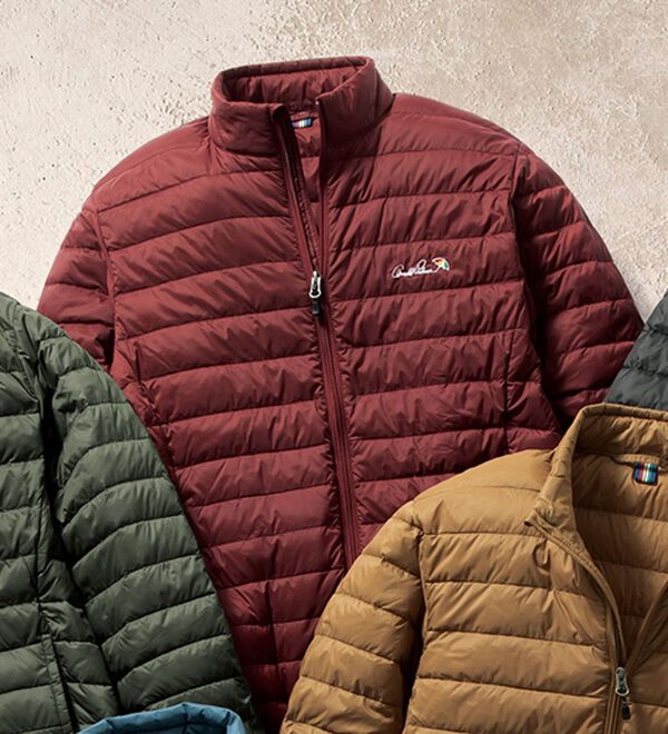 「＜アーノルド　パーマー＞ポケッタブルダウンジャケット（メンズブルゾン）」｜ダークレッド