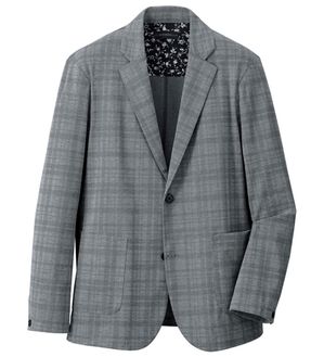「お手入れ簡単！テーラードジャケット（メンズジャケット）」｜グレー(チェック)