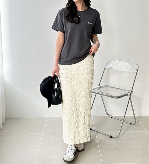 GeeRA（ジーラ）の「スリットジャカードスカート（ロングスカート）」｜詳細画像