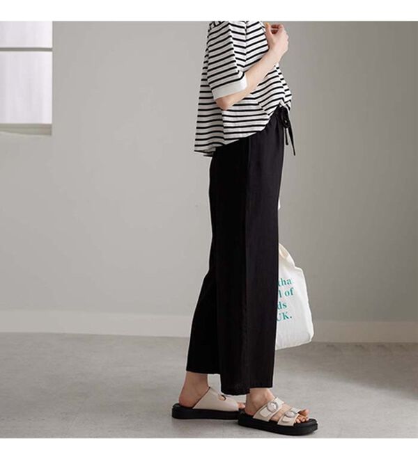 GeeRA（ジーラ）の「麻入りリラックスワイドパンツ（ワイドパンツ・ガウチョ）」｜詳細画像