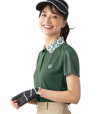 BELLUNA（ベルーナ）の「【UNDOVE】袖メッシュ衿ロゴポロシャツ（ポロシャツ）」