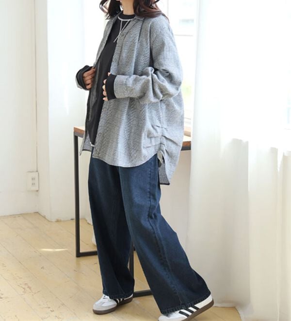 A HAPPY MARILYN（アハッピーマリリン）の「【大きいサイズ】【ＬＬ～８Ｌ】フランネル　サイドタックチェックシャツ（シャツ）」｜詳細画像
