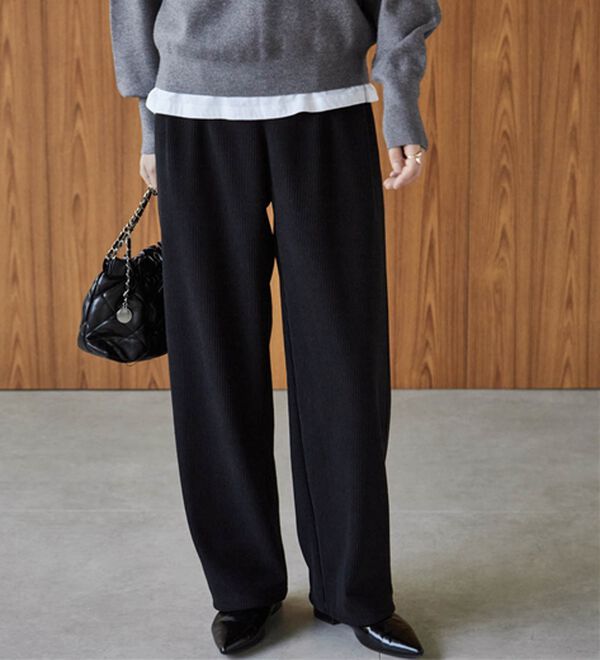 あったか裏ベロアニットコールワイドパンツ - ベルーナ【公式】