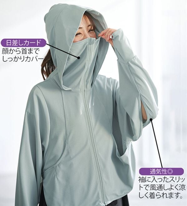BELLUNA（ベルーナ）の「短め丈で風通る！ひさし付ＵＶパーカー（パーカー）」｜詳細画像