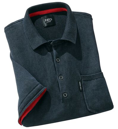 「＜イネド＞ヴィンテージ加工のニットポロ（メンズポロシャツ）」