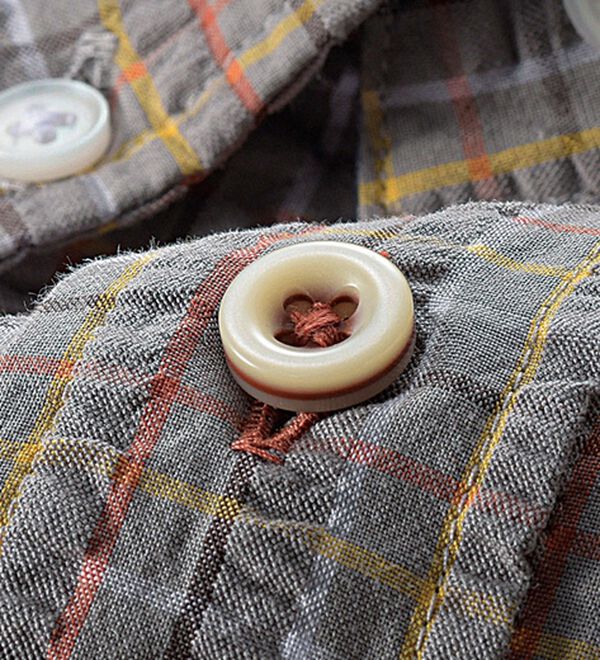 「＜ゴールデンベア＞袖丈選べる綿１００％サッカーシャツ（メンズシャツ）」｜詳細画像