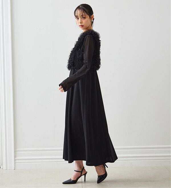 RANAN（ラナン）の「＜３点セット＞チュールフリルベストフレアワンピース（その他ワンピース）」｜詳細画像