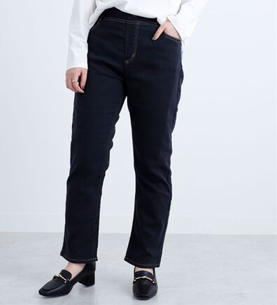 BELLUNA（ベルーナ）の「あったか裏フリースデニムパンツ（フルレングスパンツ）」