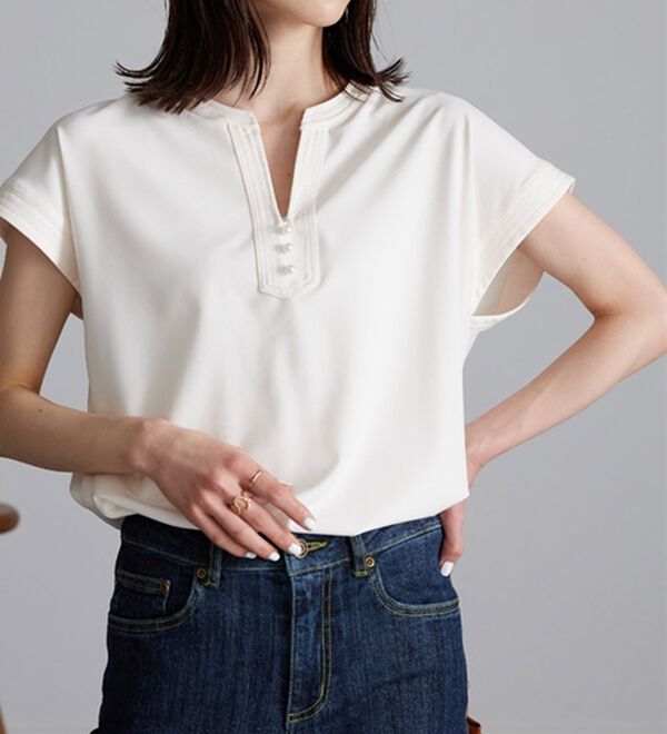 RANAN（ラナン）の「ひんやり！スキッパーブラウス（ブラウス）」｜詳細画像