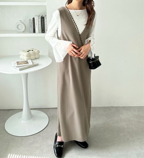 GeeRA（ジーラ）の「楽ちん！ストレッチ前後２ＷＡＹジャンパースカート（ジャンパースカート）」｜詳細画像