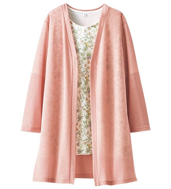 BELLUNA（ベルーナ）の「上品レース花柄プリントカーディガンアンサンブル（アンサンブル）」｜詳細画像