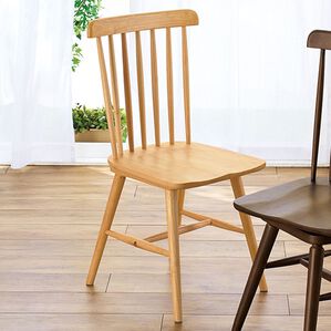 「天然木ウィンザー調デザインチェア２脚組（椅子・チェア・スツール）」｜ナチュラル