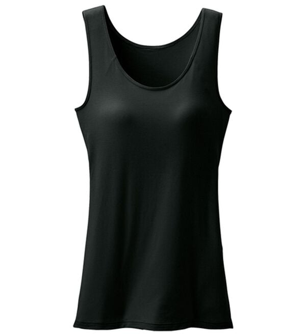 「【Ｓｉｌｋｙ　Ｆｉｔ】カップ付タンク（ブラトップ・カップ付きインナー）」｜ブラック