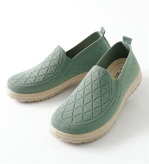 BELLUNA（ベルーナ）の「やわフィット！軽量オブリークニットスリッポン＜幅広4E＞（スリッポン）」｜ミント