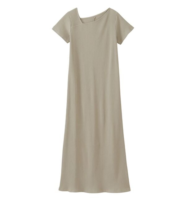 RANAN（ラナン）の「アシメネックハーフスリーブリブワンピース（その他ワンピース）」｜詳細画像