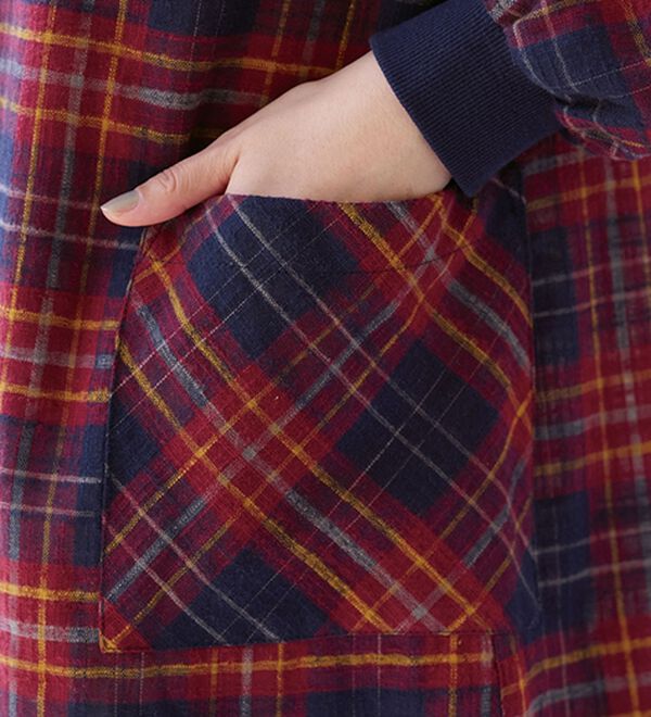 BELLUNA（ベルーナ）の「【２枚組】綿スラブ素材かっぽうチュニック（チュニック）」｜詳細画像