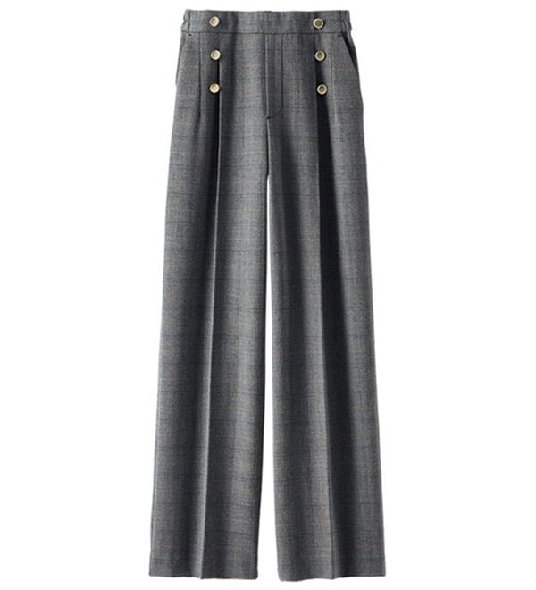 BELLUNA（ベルーナ）の「サマ見えウール調ボタン使いワイドパンツ（ワイドパンツ・ガウチョ）」｜詳細画像