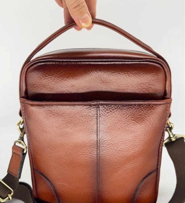 「日本製アンティーク調牛革ショルダーバッグ（メンズショルダーバッグ）」｜詳細画像