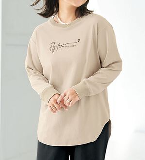 BELLUNA（ベルーナ）の「綿１００％抗菌防臭ロゴＴシャツ（カットソー）」｜詳細画像