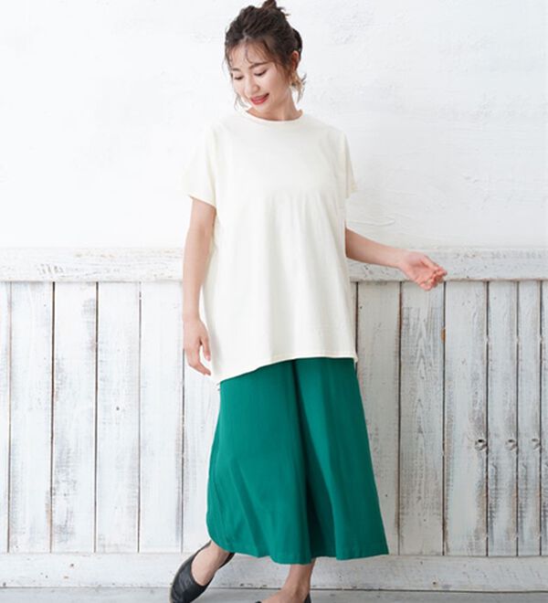 A HAPPY MARILYN（アハッピーマリリン）の「【麗シルエット】綿１００％ 気になるヒップをふわっと隠す バックギャザー チュニック（チュニック）」｜詳細画像