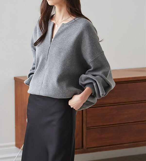 RANAN（ラナン）の「ハーフジップスウェットライクニット（ニット・セーター）」｜詳細画像