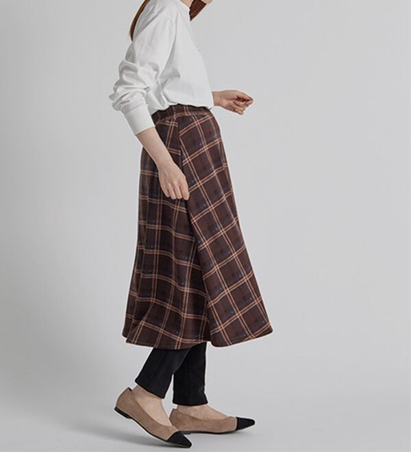 BELLUNA（ベルーナ）の「まるではく毛布！静電防止付レギンス付スカート（フルレングスパンツ）」｜詳細画像