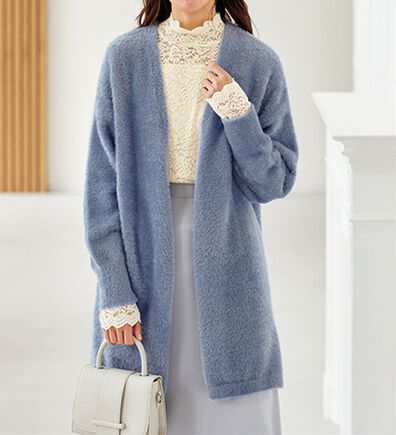 BELLUNA（ベルーナ）の「パチパチしない！静電気防止ふんわりシャギーニットカーディガン（ニットカーディガン）」