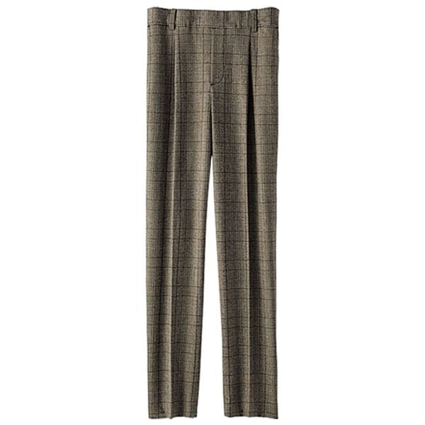 BELLUNA（ベルーナ）の「ウール調素材美脚テーパードパンツ（テーパードパンツ）」｜ブラウン系チェック