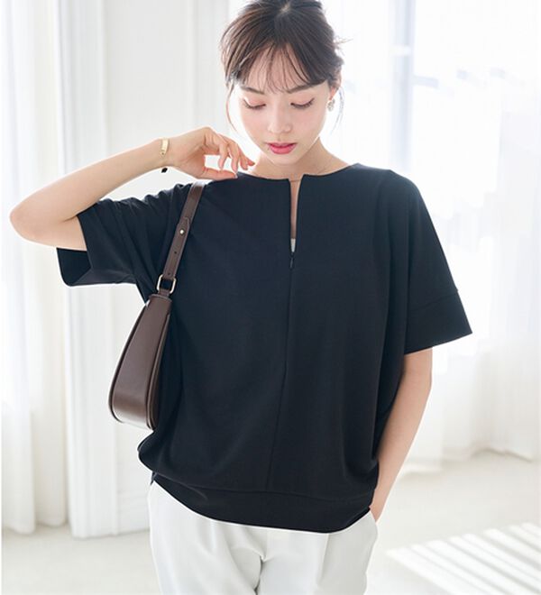 RANAN（ラナン）の「【4つの機能付】ひんやりハーフジップコクーンチュニック（チュニック）」｜詳細画像