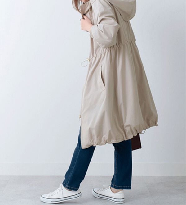 BELLUNA（ベルーナ）の「袖リブ使いロング丈パーカー（ロングコート）」｜詳細画像