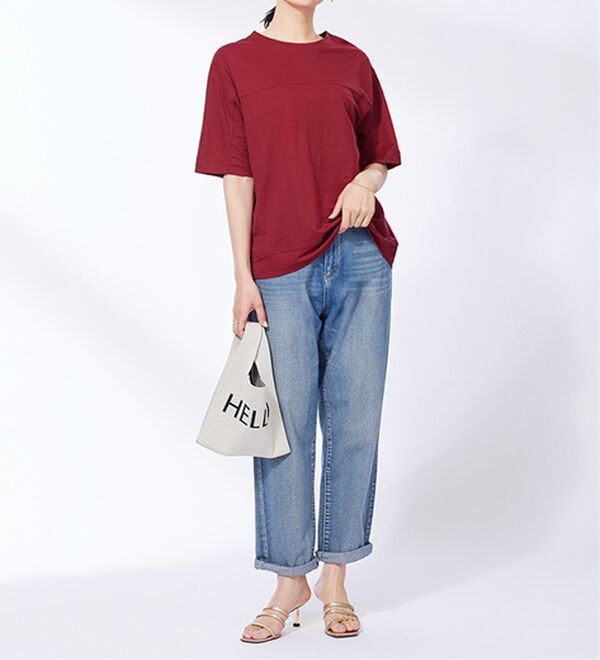 BELLUNA（ベルーナ）の「涼感素材切替デザインプルオーバー（カットソー）」｜詳細画像