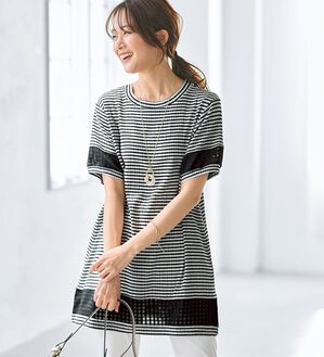 BELLUNA（ベルーナ）の「さらっとした着心地！涼感シアー使いチュニック（チュニック）」｜詳細画像