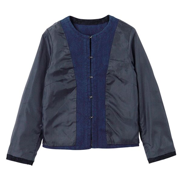 完売商品⭐︎ノーカラーデニムジャケット ノーカラーデニムジャケット - ベルーナ【公式】