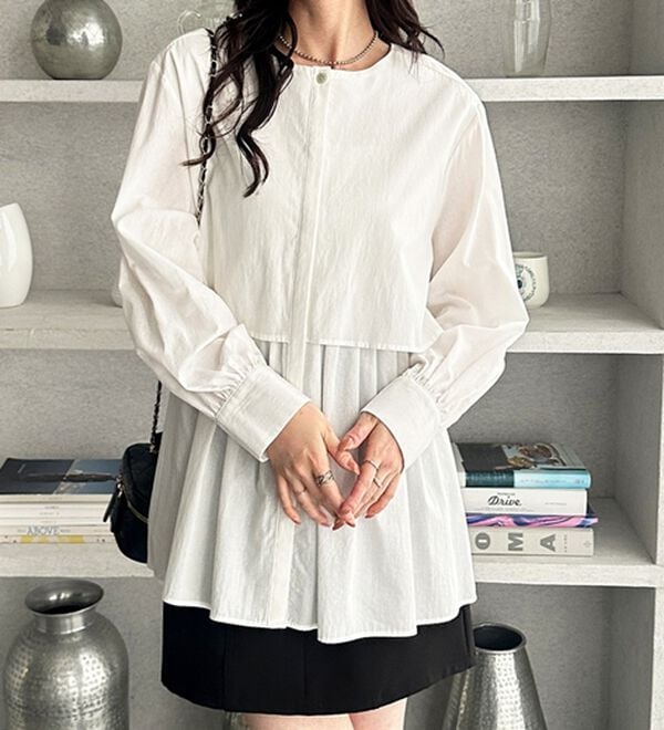 GeeRA（ジーラ）の「羽織にもなる！ペプラムシャツチュニック（チュニック）」｜詳細画像