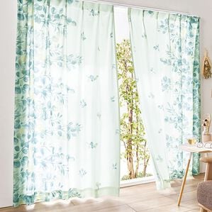 「おしゃれな柄の多機能レースカーテン（レースカーテン）」｜ボタニカル