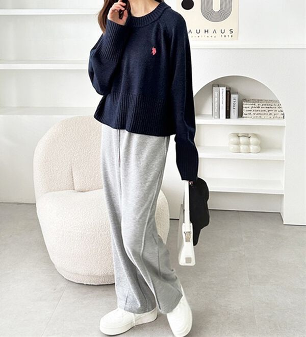 GeeRA（ジーラ）の「【ＵＳ．ＰＯＬＯ　ＡＳＳＮ】ショート丈ニット（ニット・セーター）」｜詳細画像