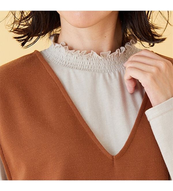 BELLUNA（ベルーナ）の「シャーリング衿ベストアンサンブル（アンサンブル）」｜詳細画像