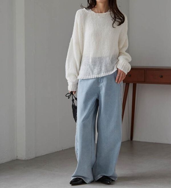 RANAN（ラナン）の「モヘアライク２ＷＡＹギャザーニット（ニット・セーター）」｜詳細画像