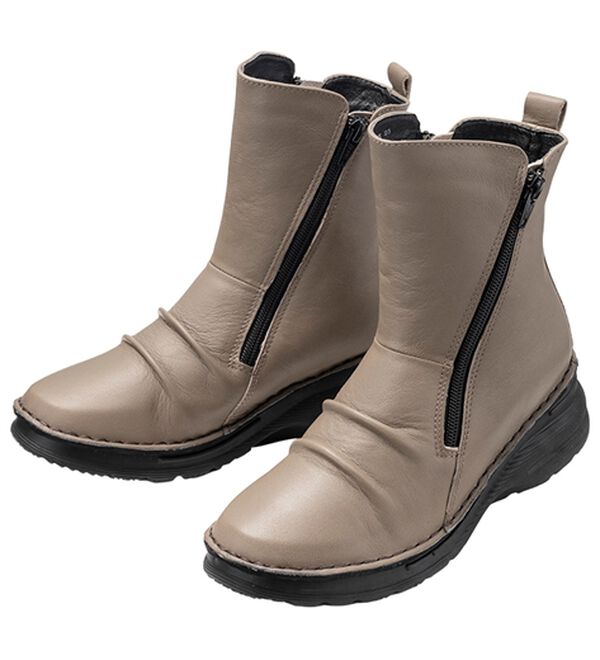 ルフラン（ルフラン）の「ｔｏ　ｂｅ　ｃｏｎｔｉｎｕｅｄ　やわらか山羊革４Ｅショートブーツ（ブーツ）」｜チャコールグレー